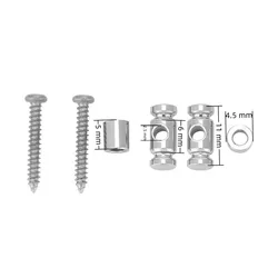 Retenedor de cuerdas con rodillo para guitarra – plata, oro y negro