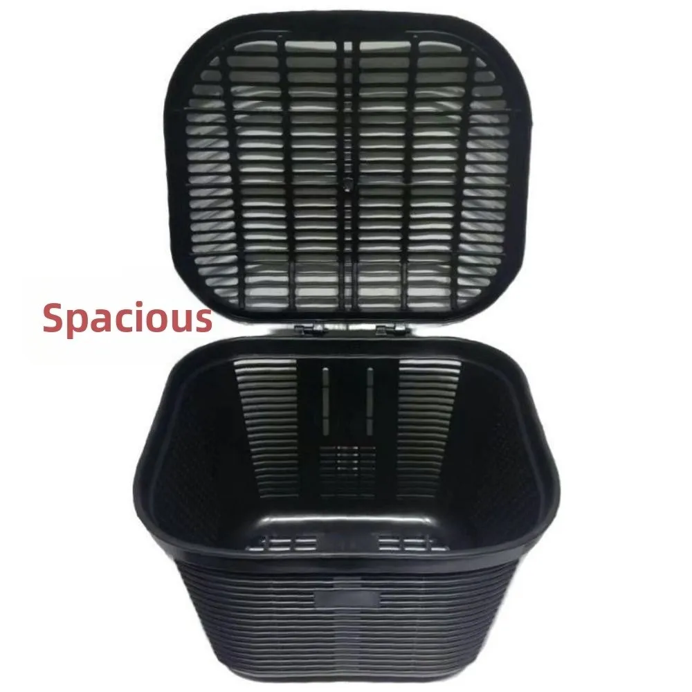 Cesta delantera colgante resistente para bicicleta eléctrica con tapa - imagen 3