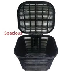Cesta delantera colgante resistente para bicicleta eléctrica con tapa