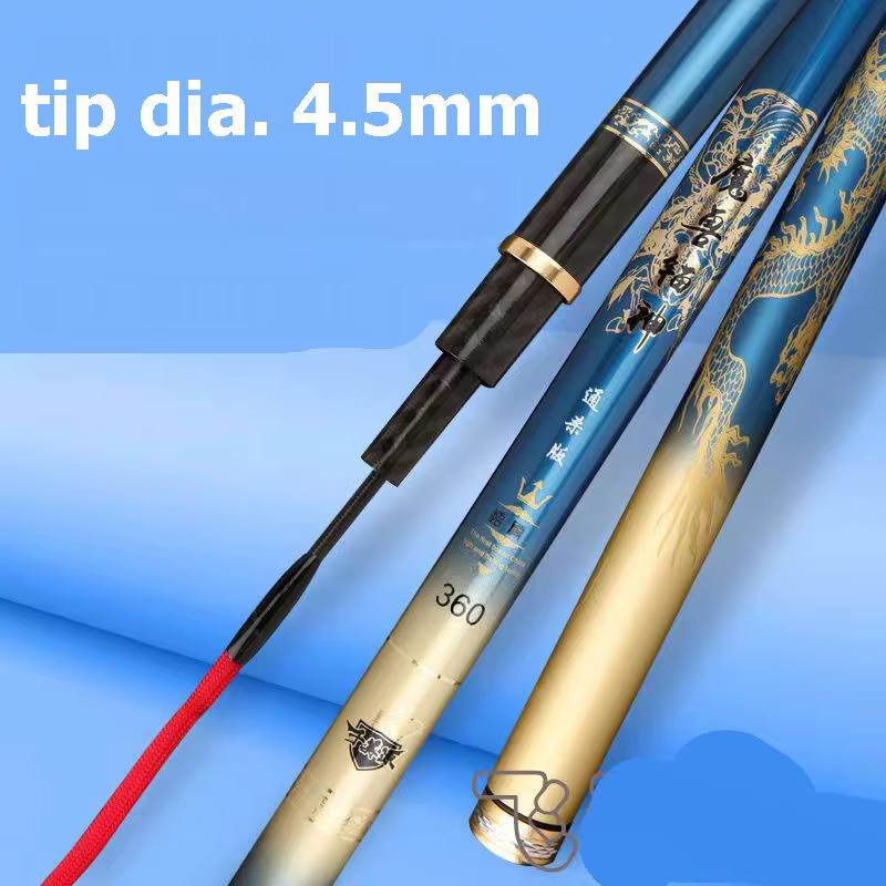 Caña de pescar ZZ366 – Carbono, gran tamaño con punta reforzada