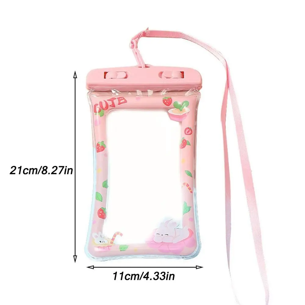 Funda impermeable transparente mostrando el teléfono dentro