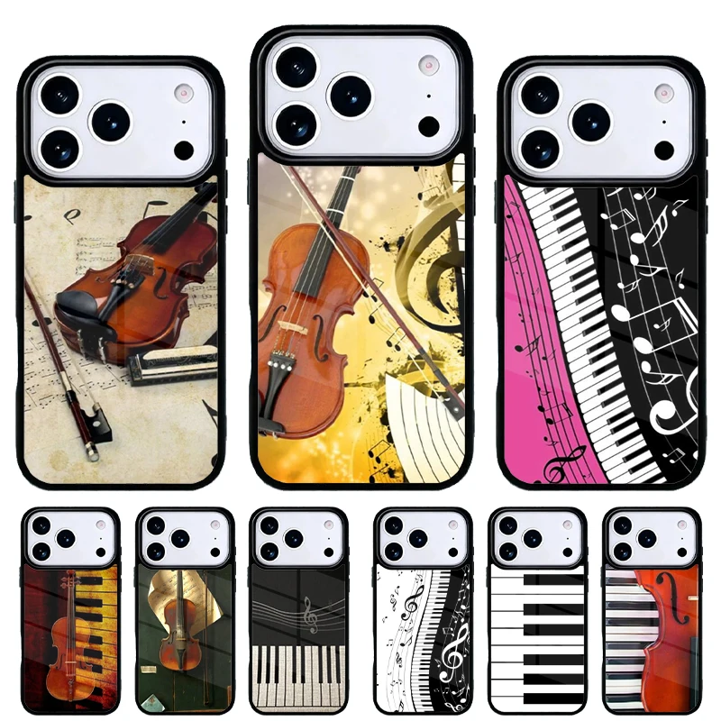 Funda iPhone Pro Max diseño de violín y piano - iPhone 11-15