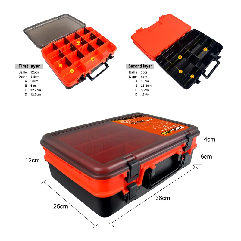 Caja de aparejos pesca doble capa para organizar señuelos - imagen 4