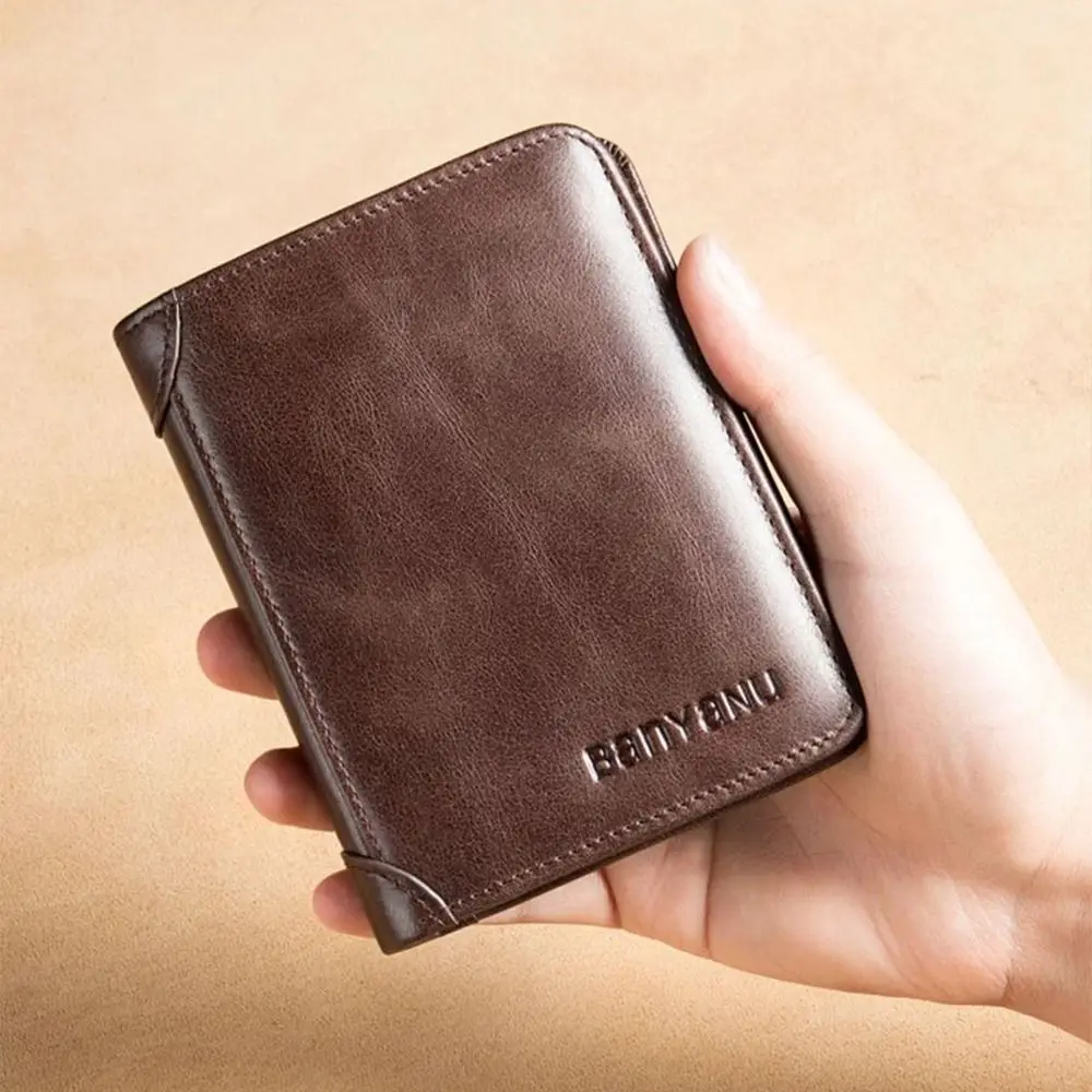 Cartera RFID plegable unisex – tarjetero compacto de cuero sintético