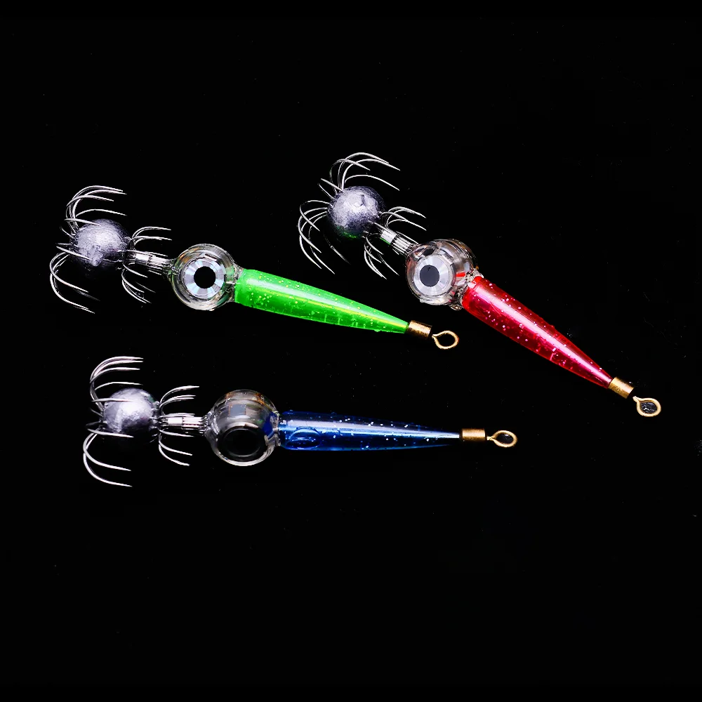 Anzuelo calamar con luz LED nueva para pesca en agua salada - imagen 4