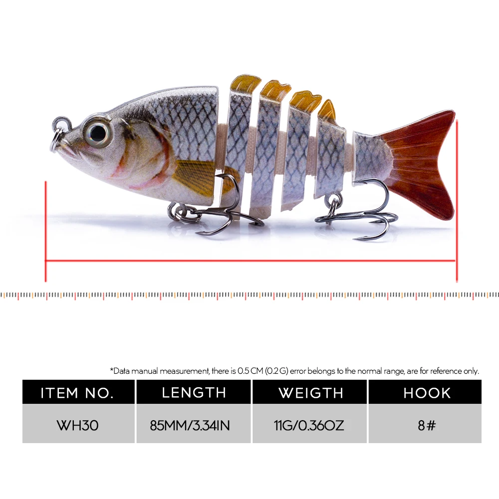 Hanlin Mini Swimbait articulado – Señuelo hundimiento para lucio - imagen 2