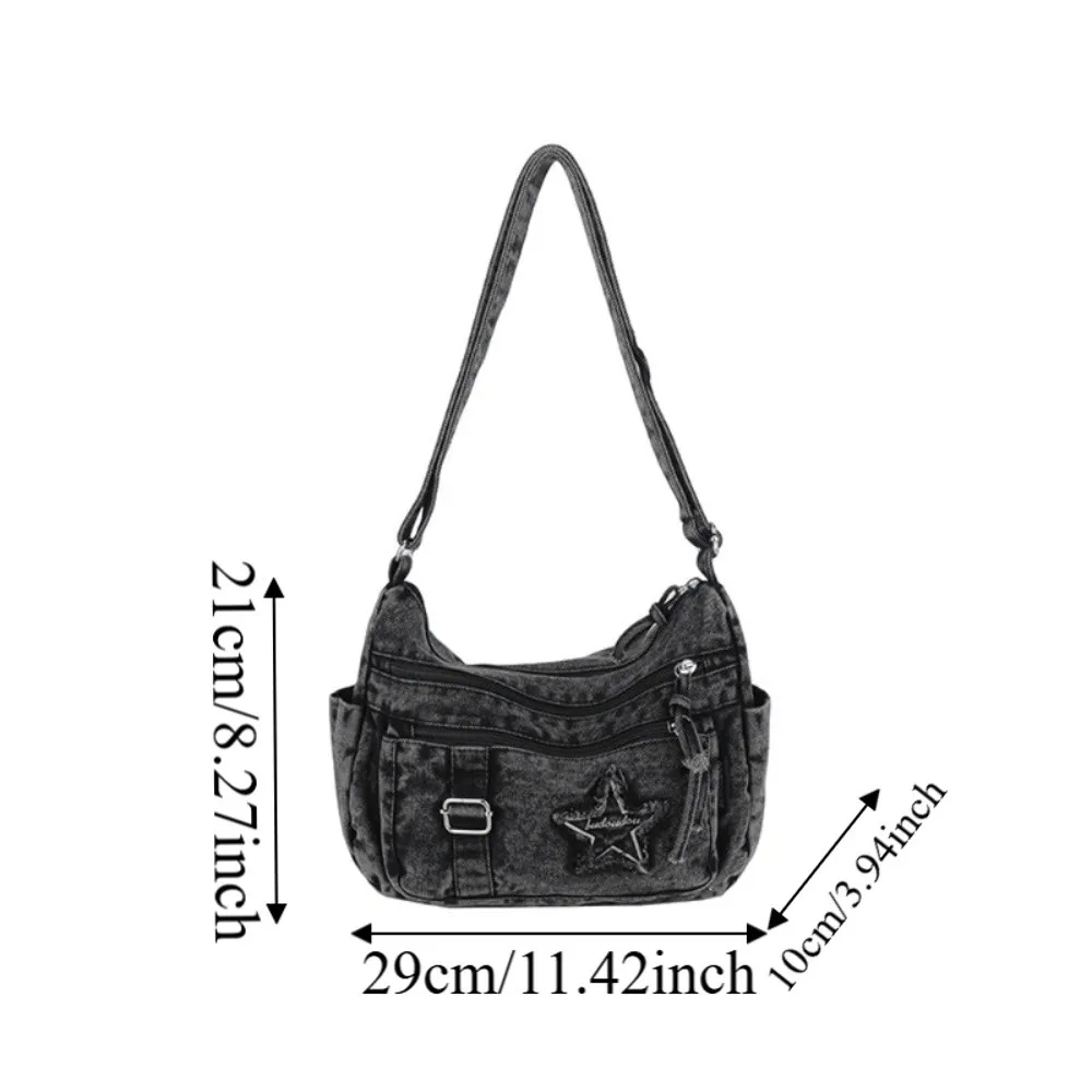Bolso de hombro de mezclilla con correa ajustable