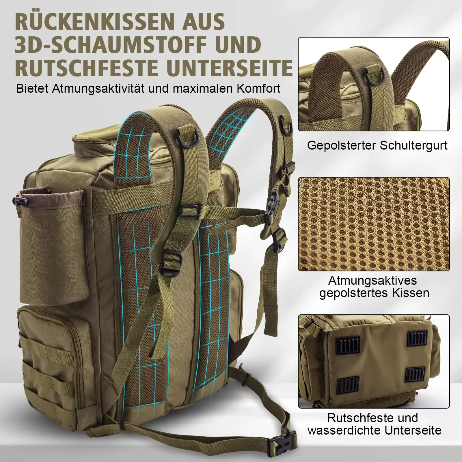 Mochila táctica resistente para actividades al aire libre
