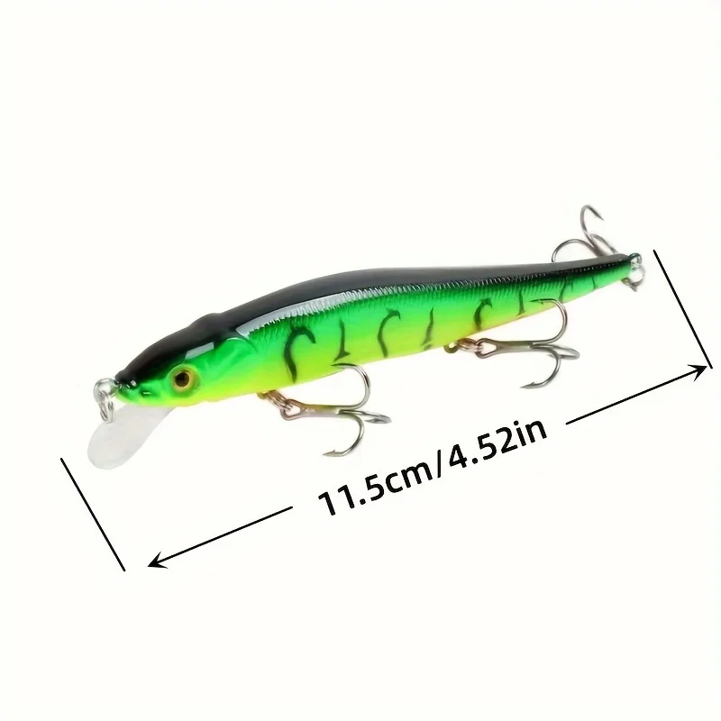 Minnow Artificial con 3 Anzuelos Triples – Señuelo para Lucio y Carpa