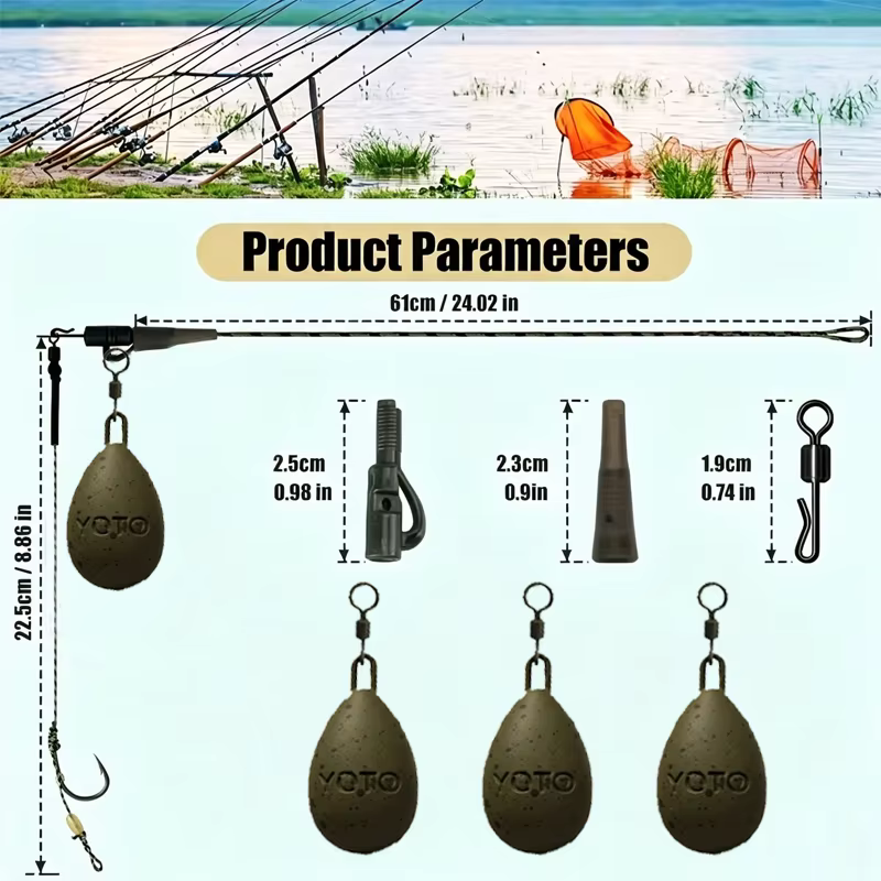 Kit Pesca Carpa con Anzuelos Huevo y Plomos para Montajes - imagen 3