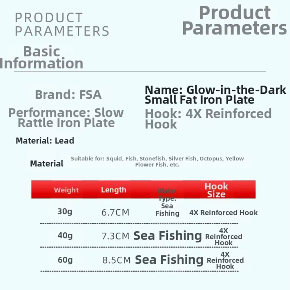 Jig metálico luminiscente de acción lenta para pesca en barco - imagen 3