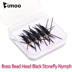 Bimoo #8 Ninfa Bead Head Stonefly – Cobre, hundimiento rápido, púas