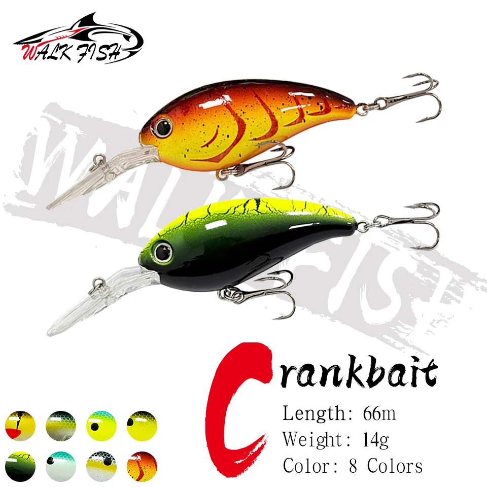 WALK FISH Crankbait Minnow para lubina, anzuelos triples - imagen 3
