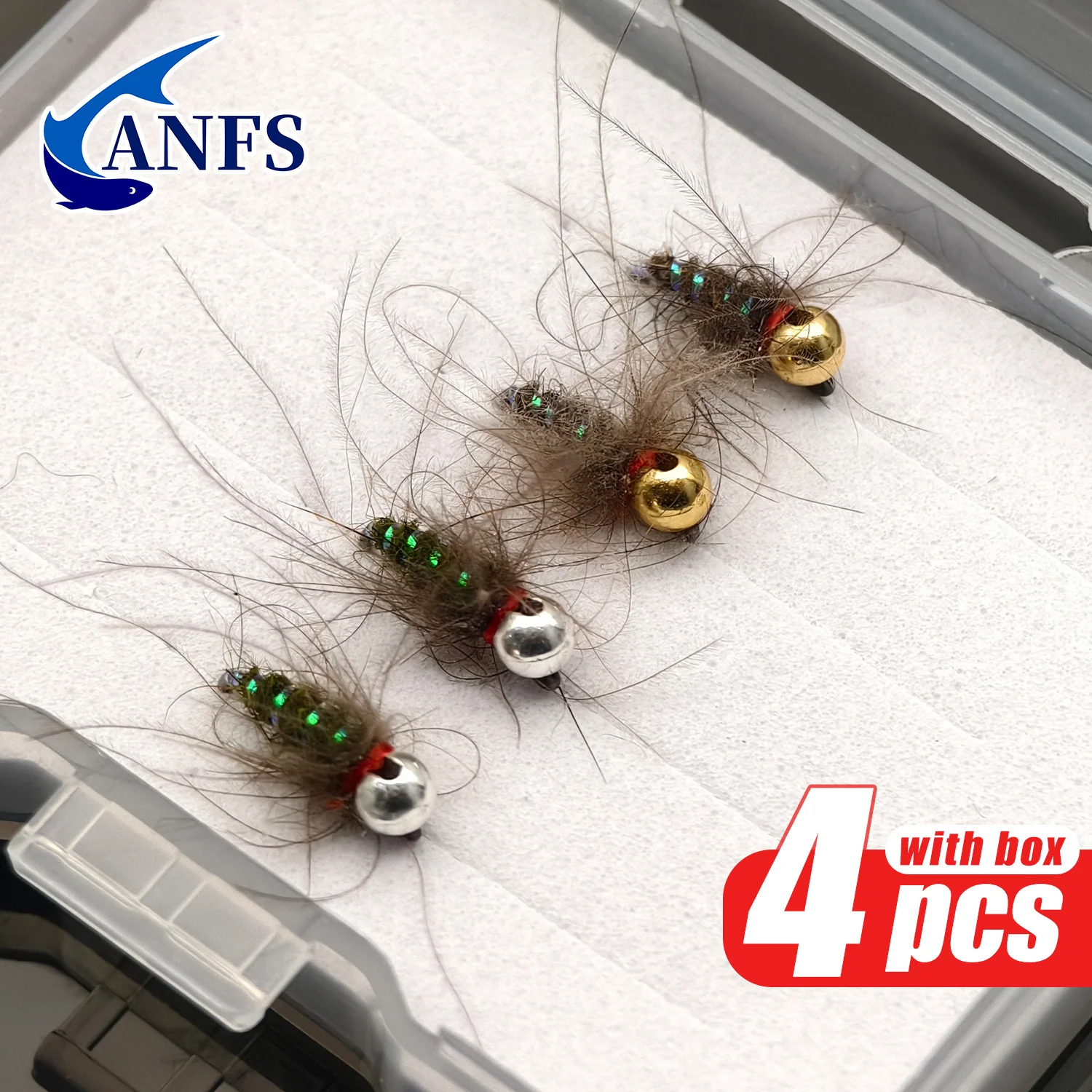 ANFS Moscas de pesca tejidas CDC Midge Nymph para trucha - imagen 5
