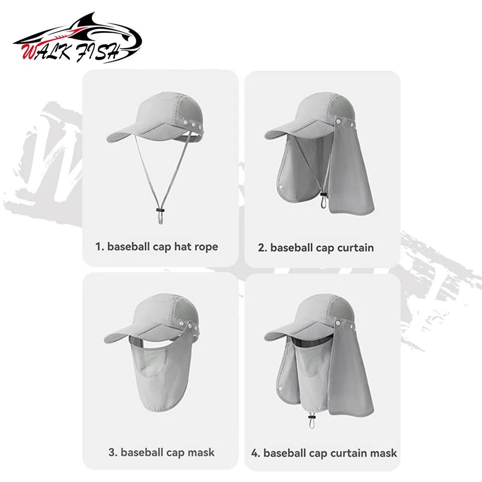WALK FISH Sombrero de Pesca UPF50+ – Plegable Transpirable Cómodo - imagen 5