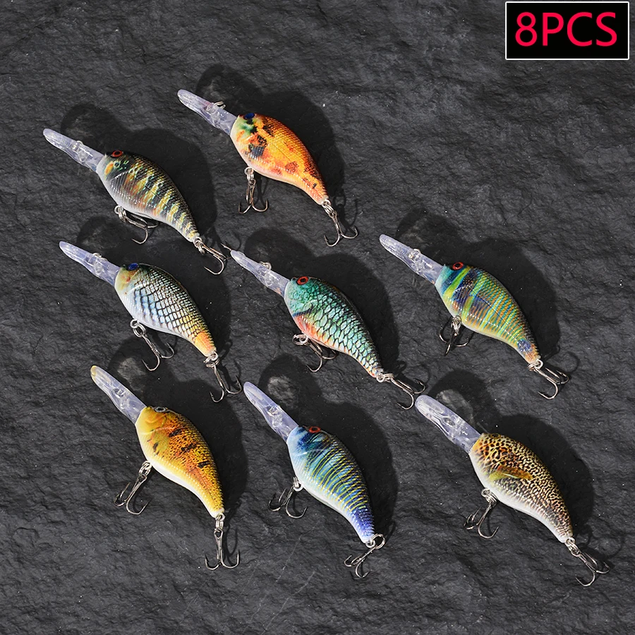 Señuelos Wobbler ABS para lucio y lubina, pesca de arrastre