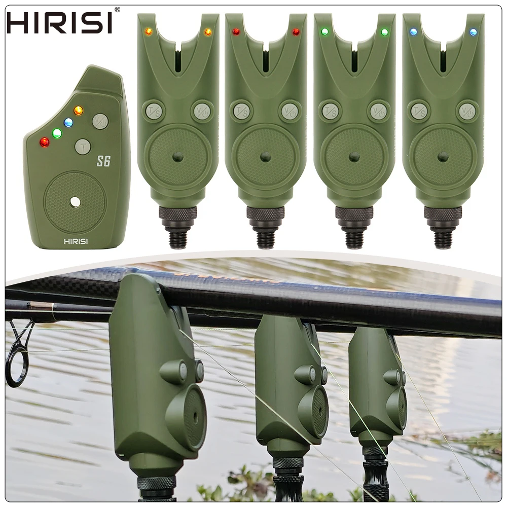 Juego de alarmas inalámbricas para pesca carpa Hirisi con receptor y transmisores