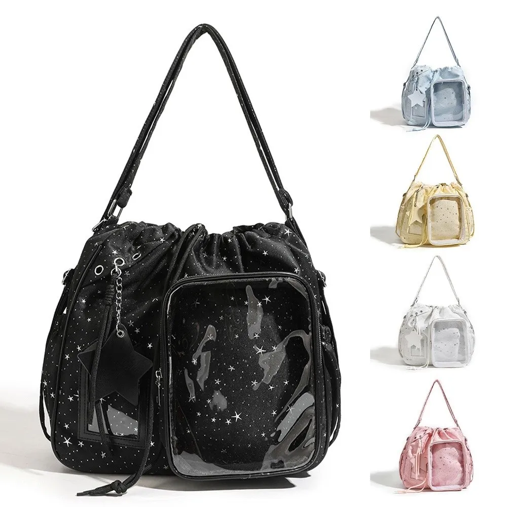 Mochila kawaii de gran capacidad con bandolera doble y cordón - imagen 3