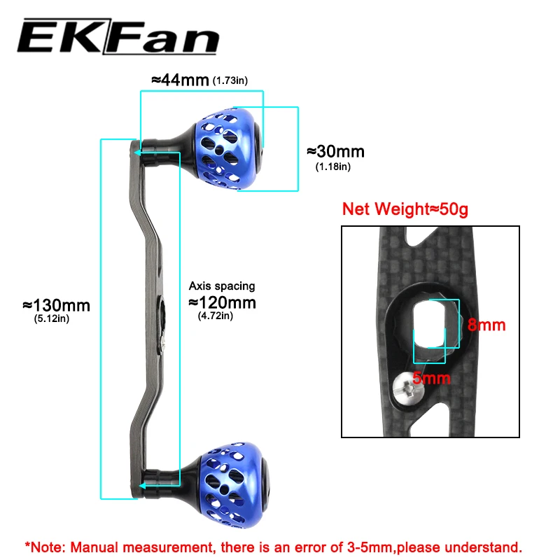 EKFan Mango carbono carrete pesca – ligero y ergonómico - imagen 3