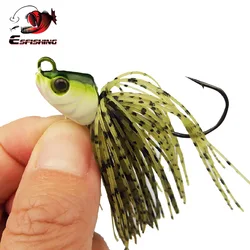 ESFISHING Jig Head con faldas de silicona para vinilo
