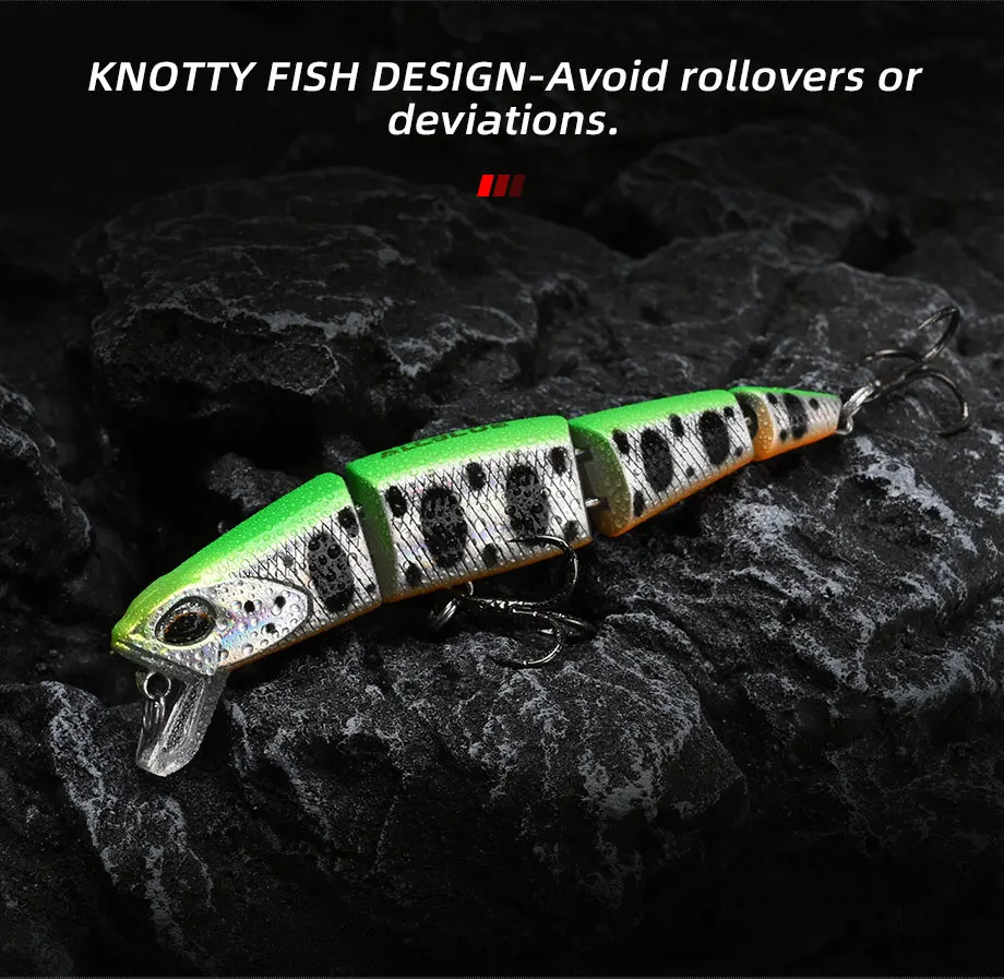 Señuelo en el agua mostrando el nado realista