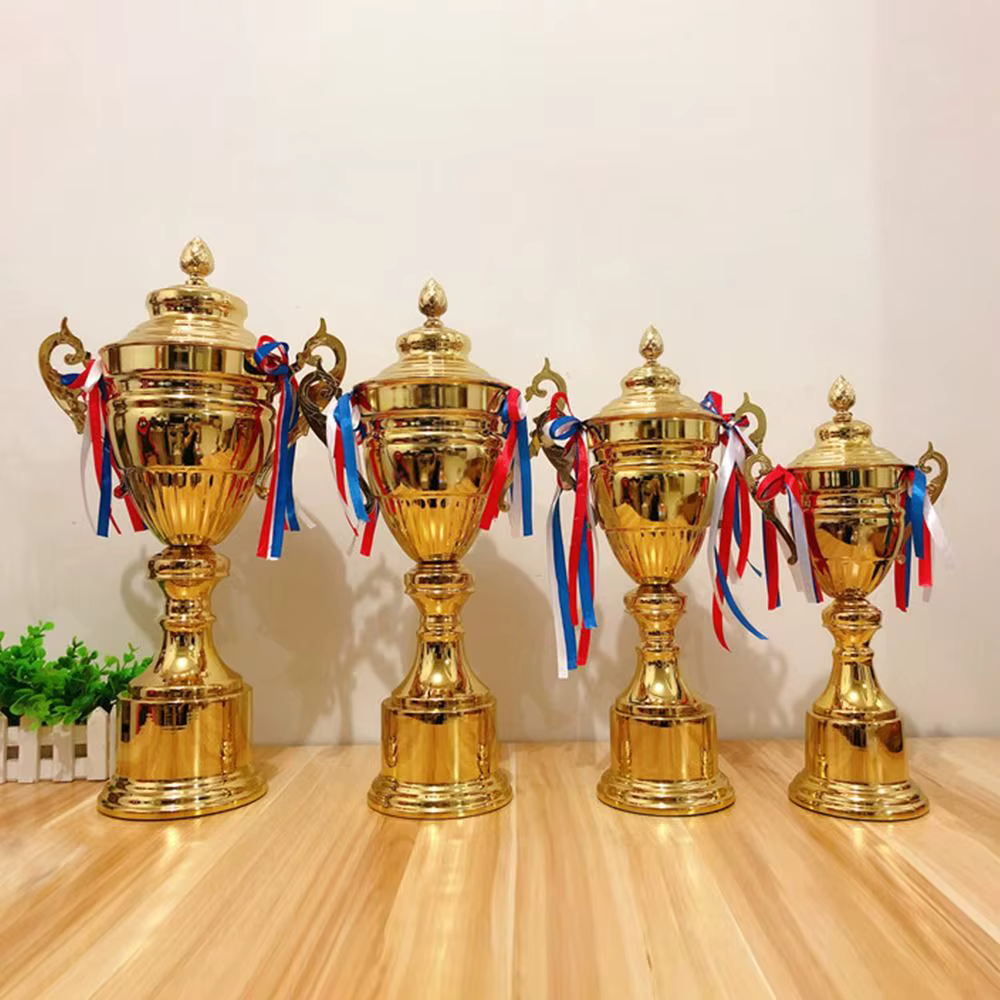 Trofeo de pesca de metal dorado personalizable de gran tamaño