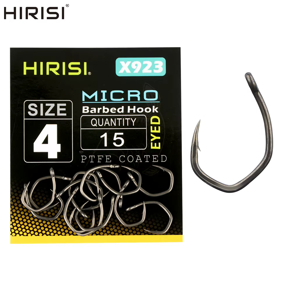 Hirisi X923 Anzuelo de carpa PTFE – Acero carbono con púas micro - imagen 4