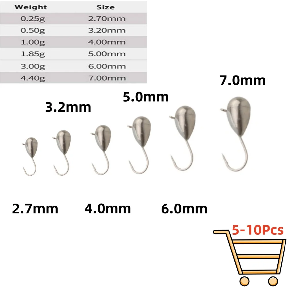 Señuelo lágrima de tungsteno para pesca en hielo