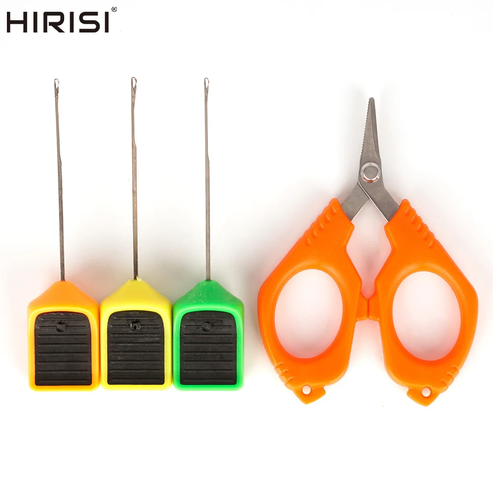 Kit completo de agujas para cebo de carpa Hirisi con cortador y tijeras