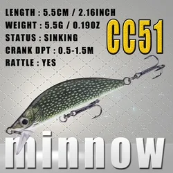 WALK FISH Señuelo Wobbling - diseño japonés, 55mm, 5,5g - perca