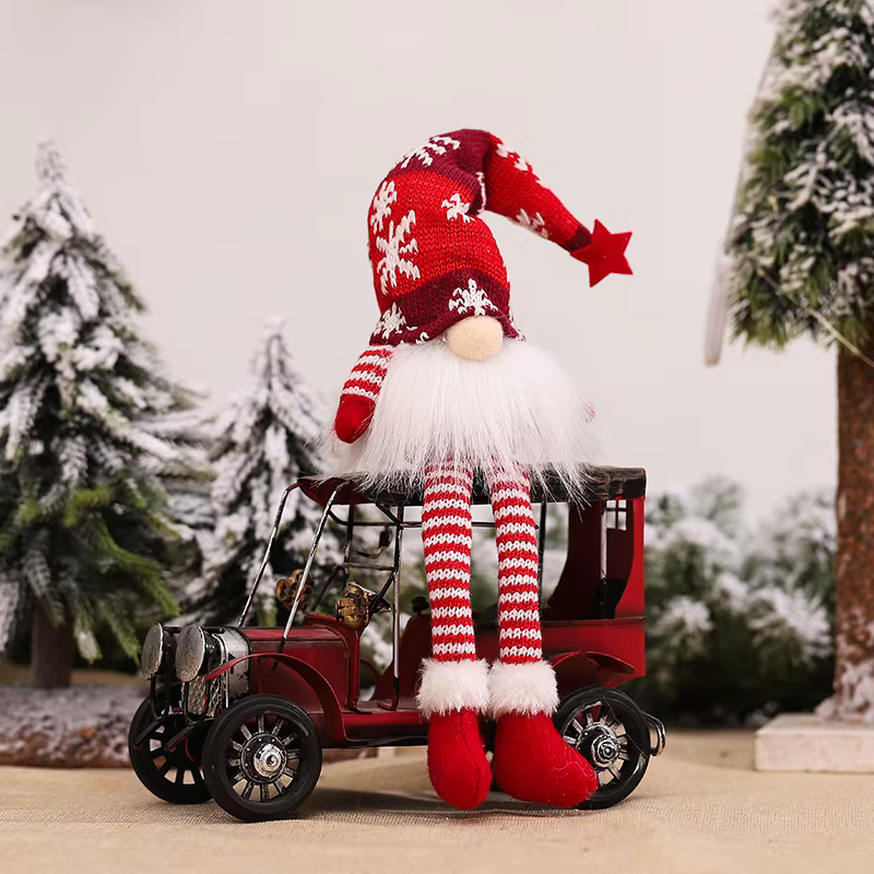 Gnomo navideño con luz LED – Adorno de felpa para el hogar, decoración - imagen 2