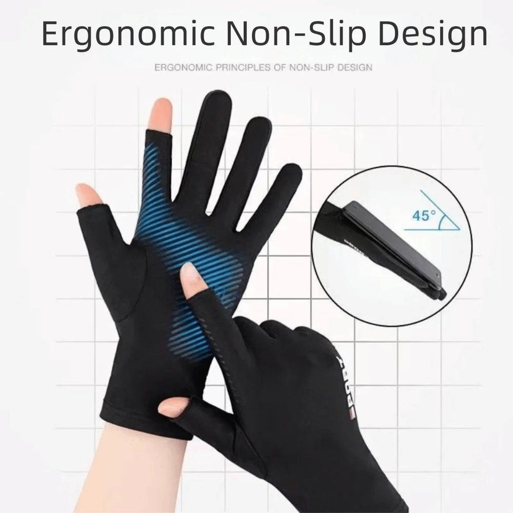 Guantes de pesca anti-UV medio dedo con pantalla táctil - imagen 5