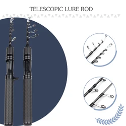 Caña de spinning carbono telescópica ligera resistente versátil