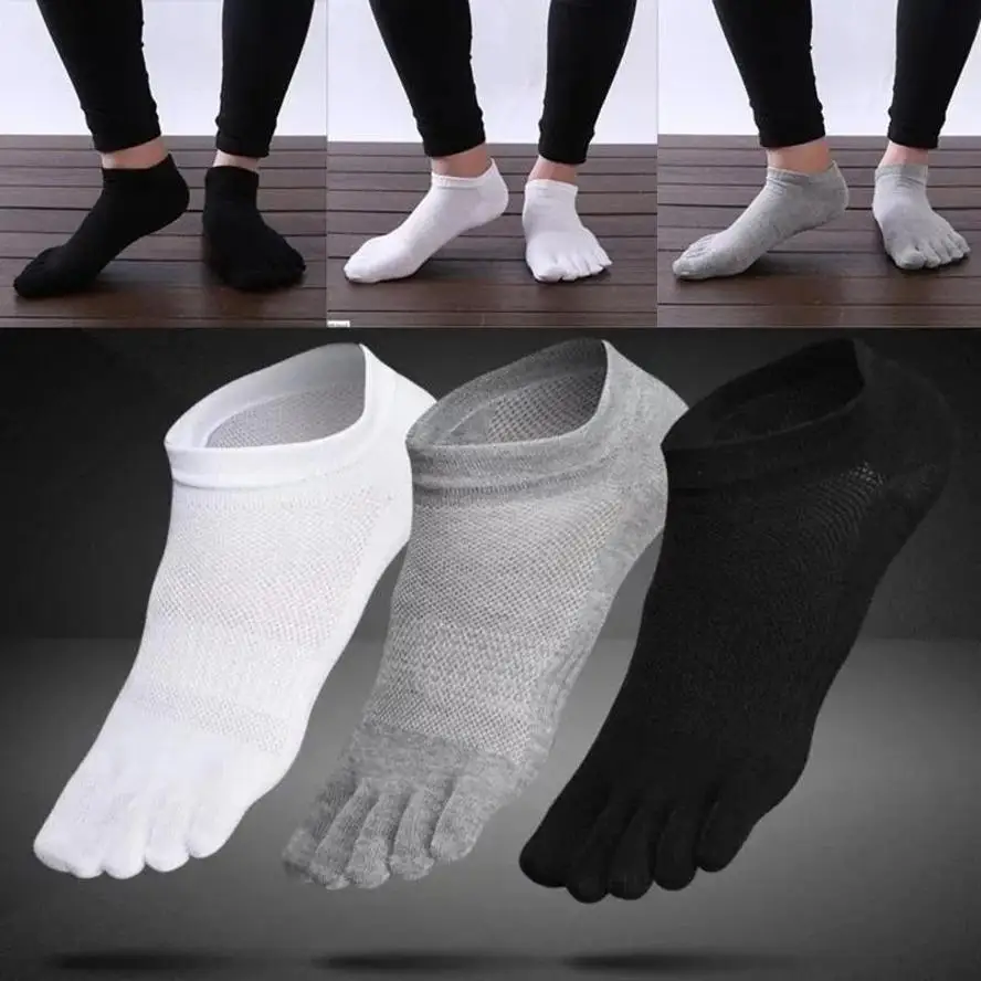 Calcetines dedos de algodón cortos de corte bajo ultrafinos - imagen 2