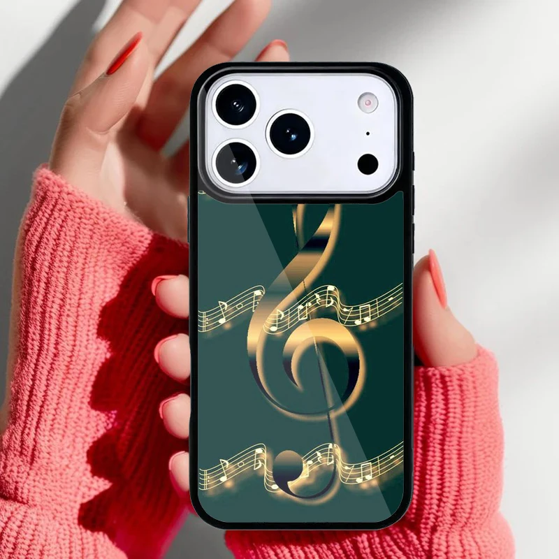 Carcasa trasera para iPhone con diseño musical