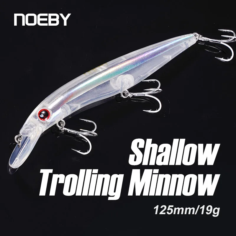 Noeby Minnow curricán poco profundo - 125 mm, 19 g, cebo flotante