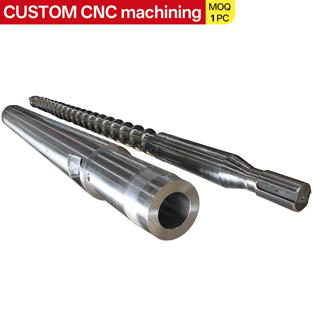 Cilindros estriados bimetálicos y tornillos extrusores para moldeo