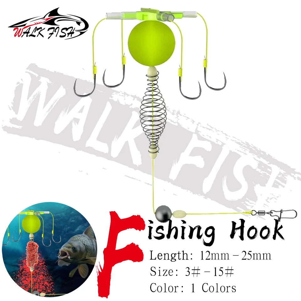 Jaula de pesca WALK FISH de resorte afilado con anzuelos para mar - imagen 4