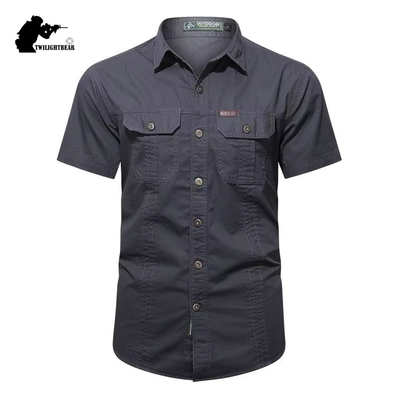 Camisa informal verano hombre – Algodón puro manga corta 5XL AF8808 - imagen 4