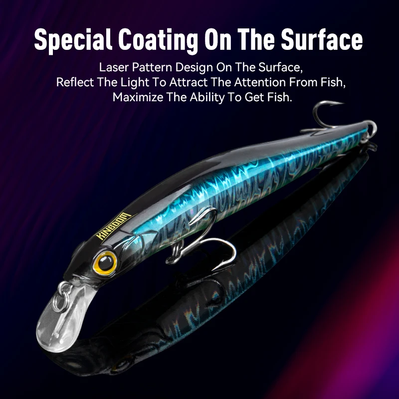 Kingdom Sinking Minnow Jerkbait – señuelo hundible realista lubina - imagen 2