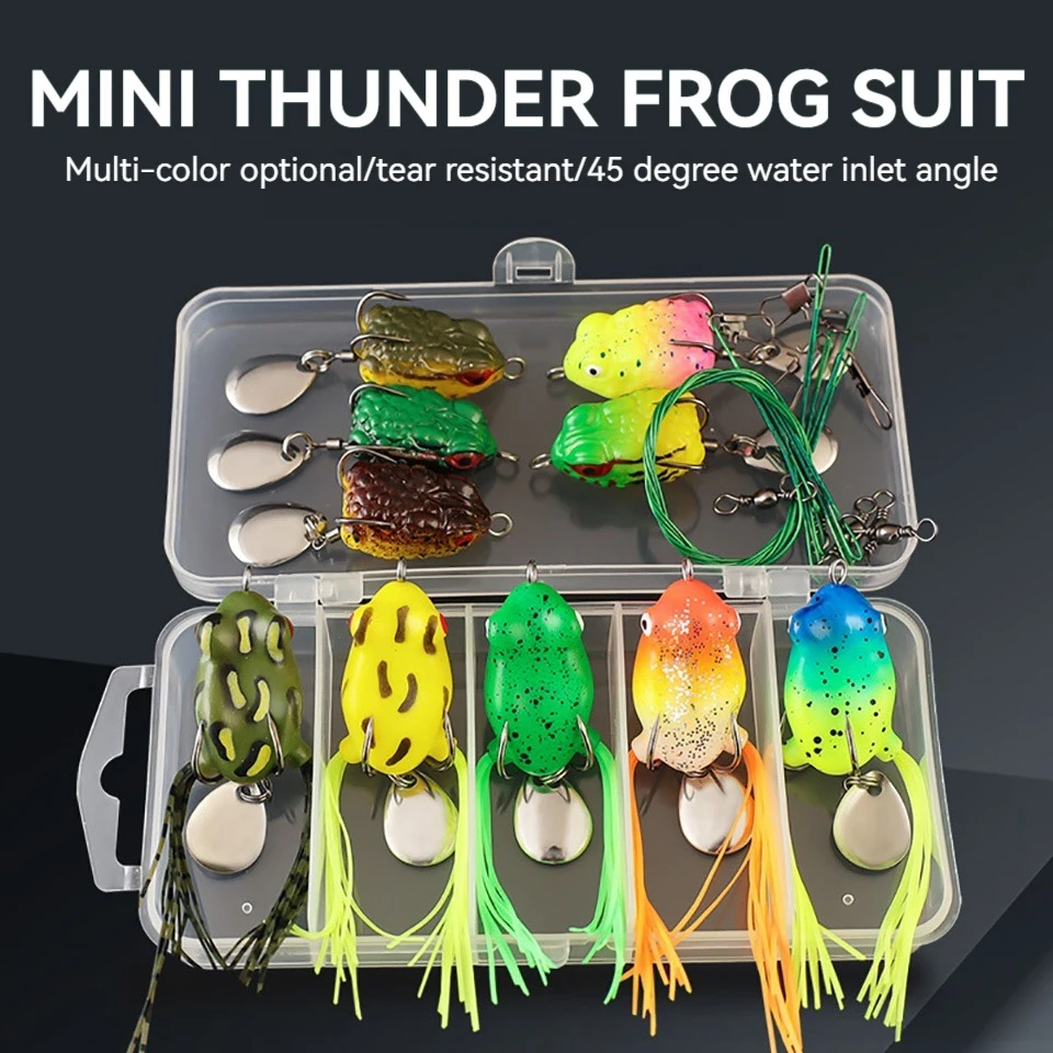 Detalle del diseño lateral del señuelo de pesca Mini Toad Thunderfrog
