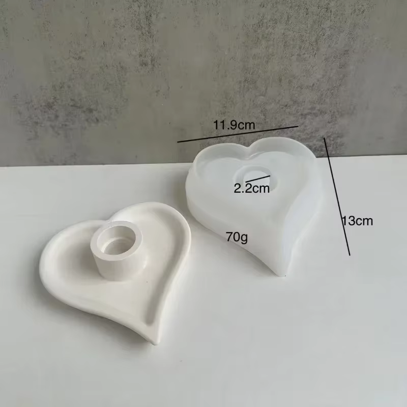 Molde de silicona con forma de corazón para velas artesanales