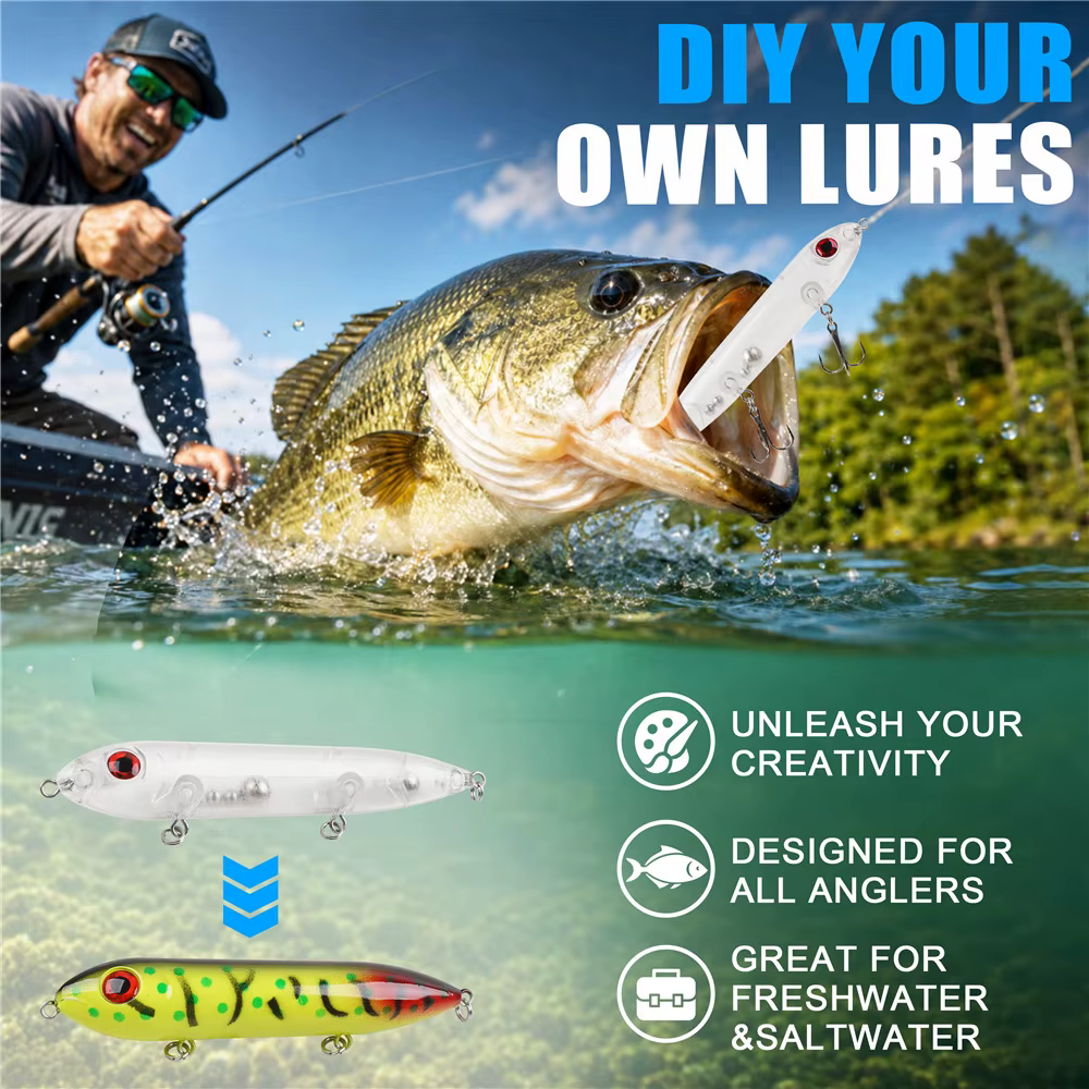 Señuelos Flotantes con Sonajero para Santee Rig – Superficie para Bagre y Lubina - imagen 4