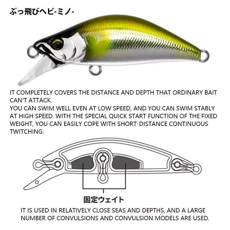 Señuelo hundido Minnow 35S - Cebo duro para lubina y trucha - imagen 4
