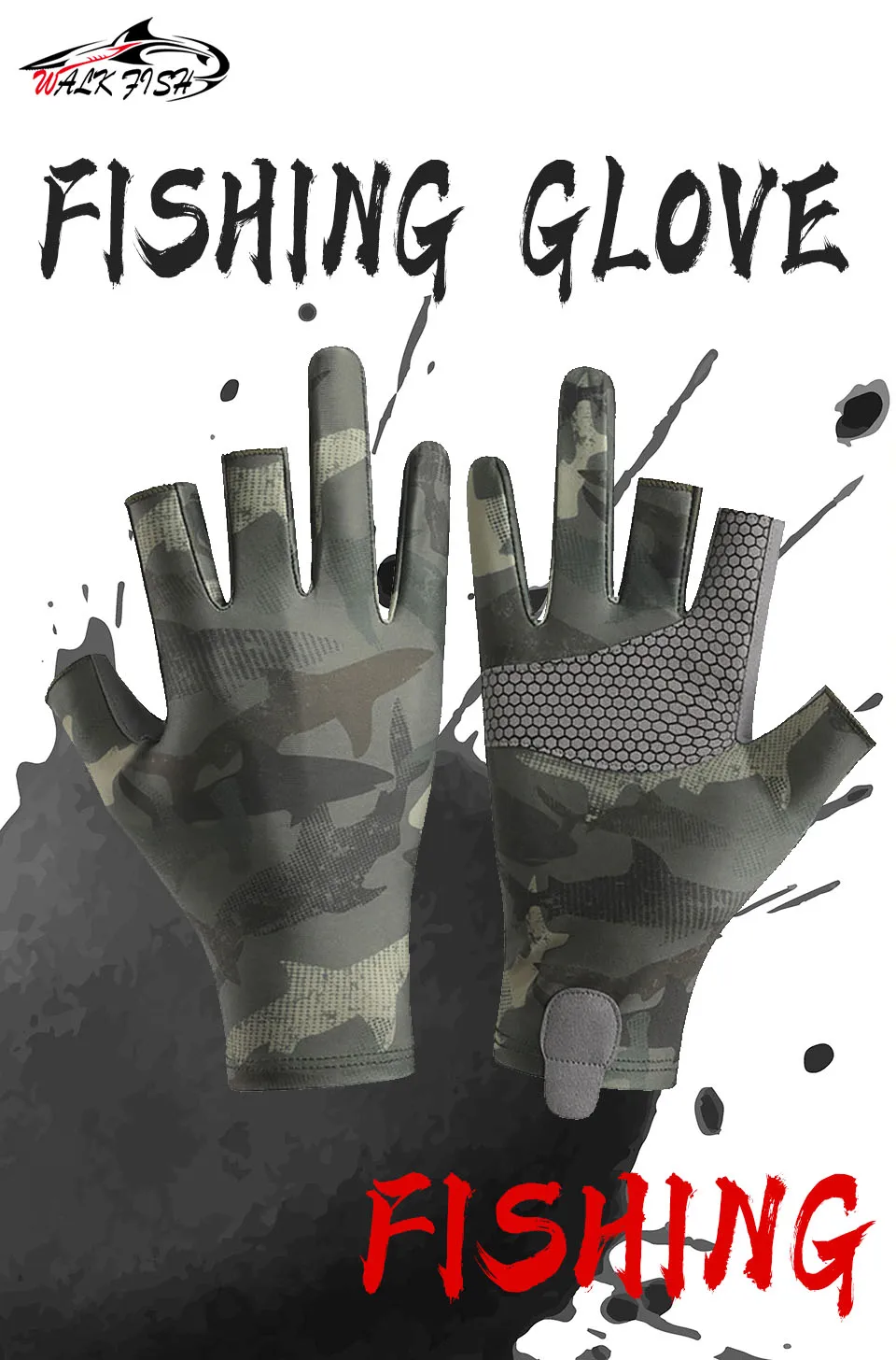Guantes de pesca WALK FISH con protección solar UPF 50