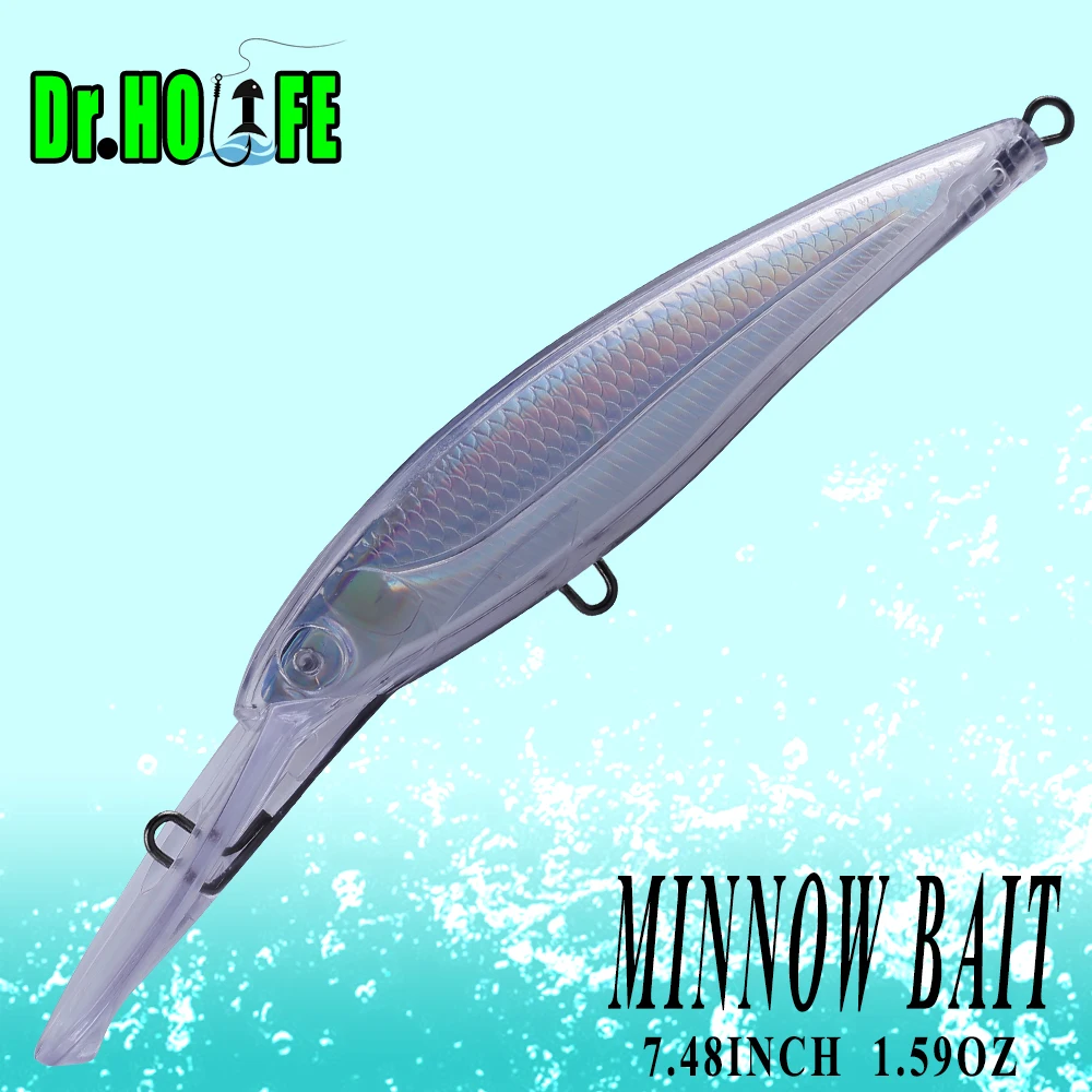 Dr.Holife señuelos tipo Minnow sin pintar duros con lámina interior - imagen 2