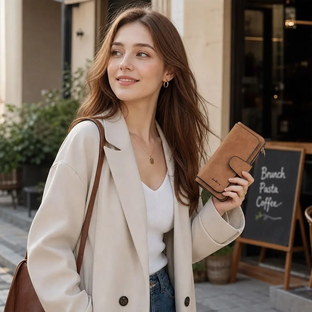 Cartera mujer cuero PU con ranuras para tarjetas y monedero - imagen 3