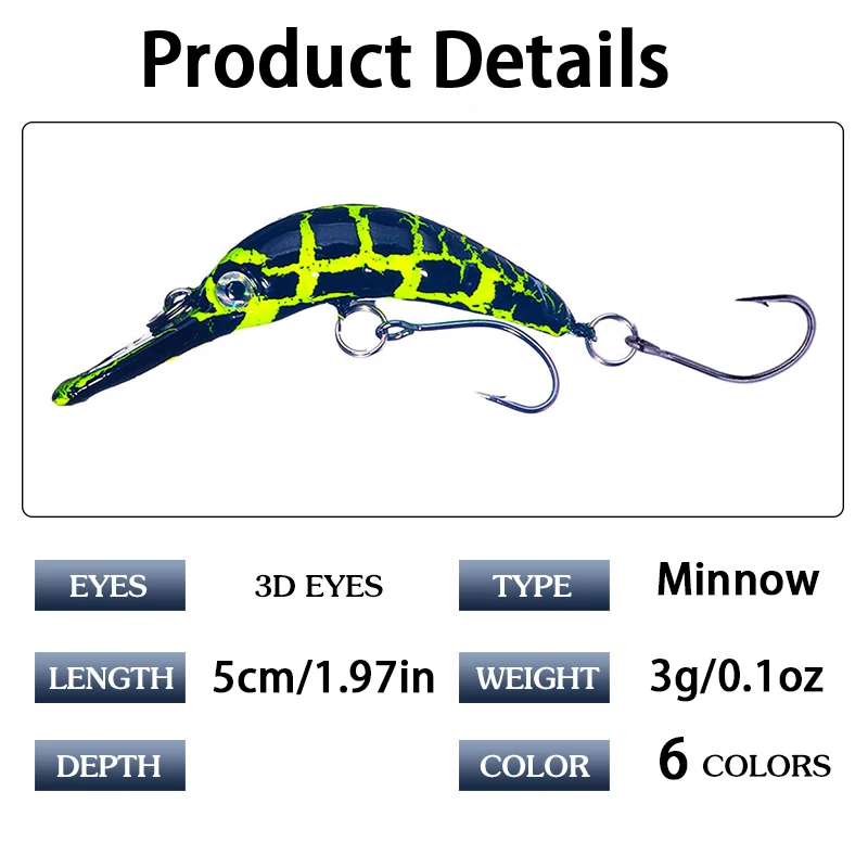 Mini Crankbait Wobbler para trucha – Señuelo duro artificial - imagen 3