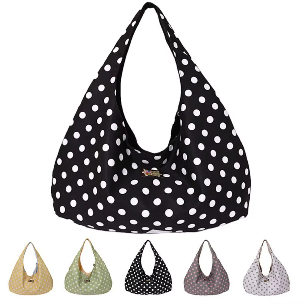 Bolso tote de mujer reversible con lunares y gran capacidad - imagen 4