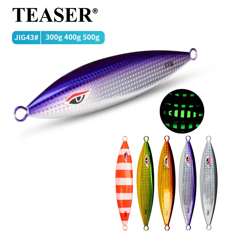 TEASER J43 Señuelo de jigging metálico láser luminoso para agua salada